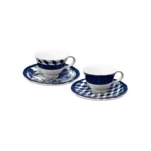 Montemaggi - Set 6 tazzine espresso con piattini e supporto